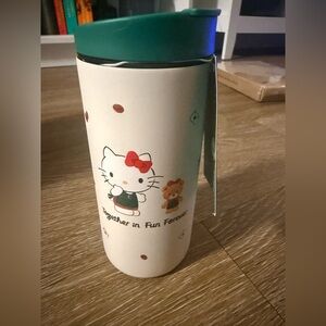 Hello Kitty Cream and Green Tumbler NWT